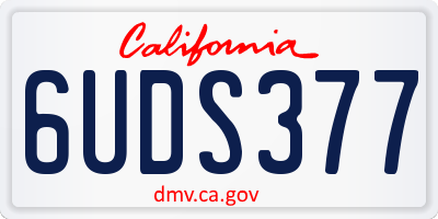 CA license plate 6UDS377