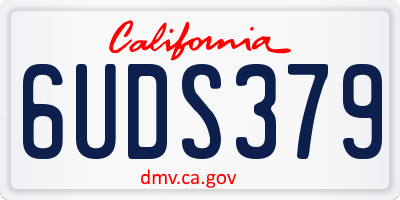 CA license plate 6UDS379