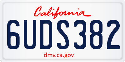 CA license plate 6UDS382