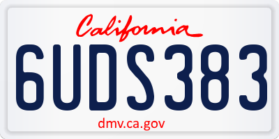 CA license plate 6UDS383