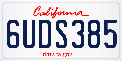 CA license plate 6UDS385