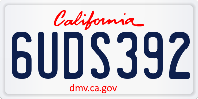 CA license plate 6UDS392