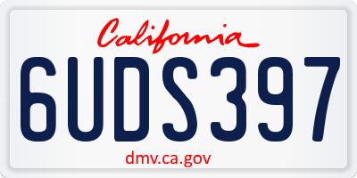 CA license plate 6UDS397