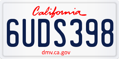 CA license plate 6UDS398