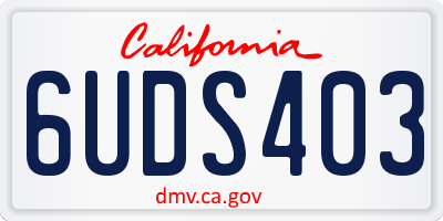 CA license plate 6UDS403