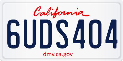 CA license plate 6UDS404
