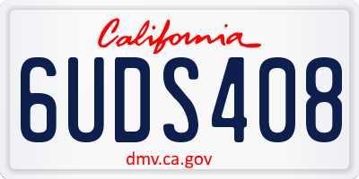CA license plate 6UDS408