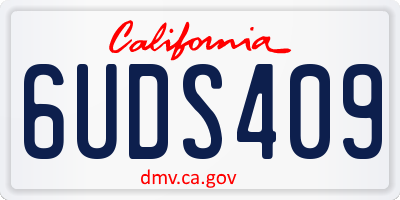 CA license plate 6UDS409