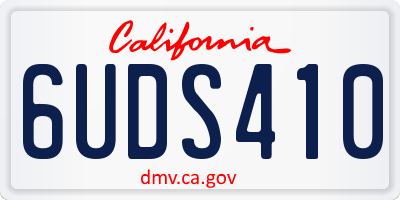 CA license plate 6UDS410