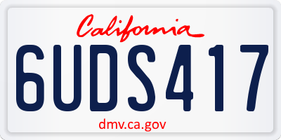 CA license plate 6UDS417