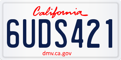 CA license plate 6UDS421