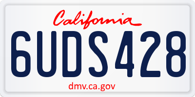 CA license plate 6UDS428