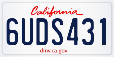 CA license plate 6UDS431