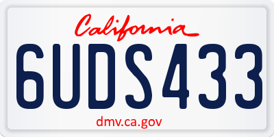 CA license plate 6UDS433