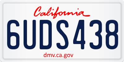 CA license plate 6UDS438