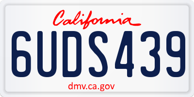 CA license plate 6UDS439