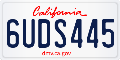 CA license plate 6UDS445