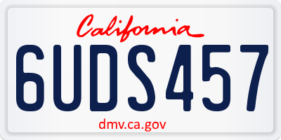 CA license plate 6UDS457
