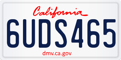 CA license plate 6UDS465