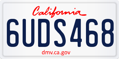 CA license plate 6UDS468
