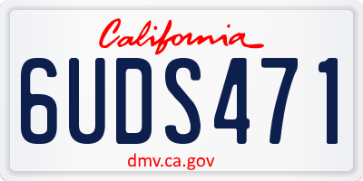 CA license plate 6UDS471