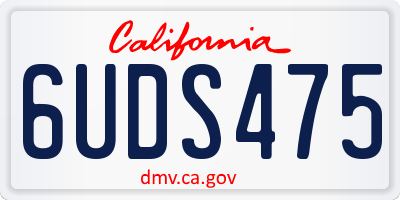 CA license plate 6UDS475