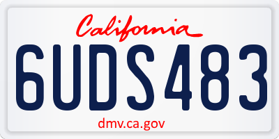 CA license plate 6UDS483