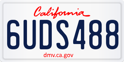 CA license plate 6UDS488