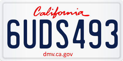 CA license plate 6UDS493