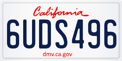 CA license plate 6UDS496
