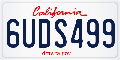 CA license plate 6UDS499