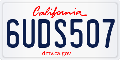 CA license plate 6UDS507