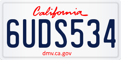 CA license plate 6UDS534