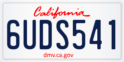 CA license plate 6UDS541