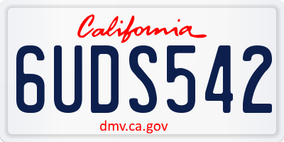 CA license plate 6UDS542