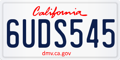CA license plate 6UDS545