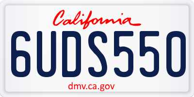 CA license plate 6UDS550