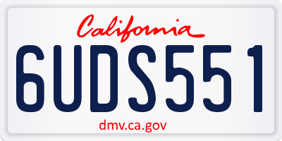 CA license plate 6UDS551