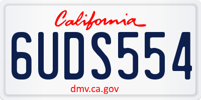 CA license plate 6UDS554