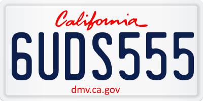 CA license plate 6UDS555