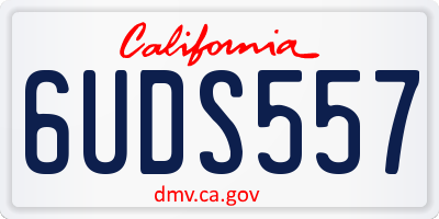 CA license plate 6UDS557