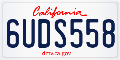 CA license plate 6UDS558