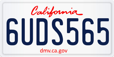 CA license plate 6UDS565