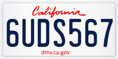 CA license plate 6UDS567