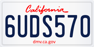 CA license plate 6UDS570