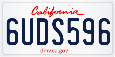 CA license plate 6UDS596