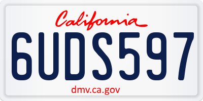 CA license plate 6UDS597