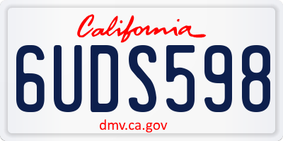 CA license plate 6UDS598
