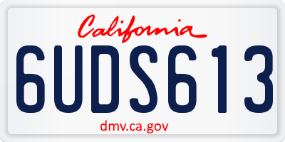 CA license plate 6UDS613