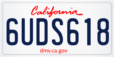 CA license plate 6UDS618